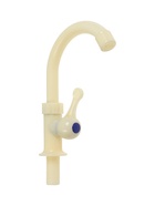 Кран на одну воду ZEIN Z2020, плоская ручка, пластик, R-образный излив, цвет «рисовый»  (артикул 5149045)  большой выбор товаров оптом и в розницу по низким ценам с доставкой