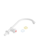 Кран на одну воду ZEIN Z2019, круглая ручка, пластик, высокий R-образный излив, белый - фото 67924679