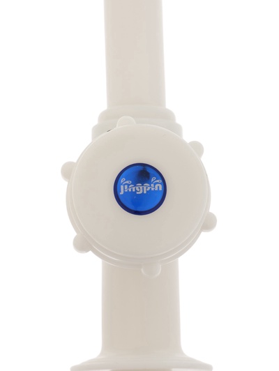 Кран на одну воду ZEIN Z2019, круглая ручка, пластик, высокий R-образный излив, белый