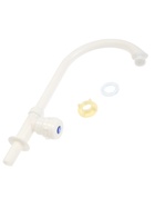 Кран на одну воду ZEIN Z2019, круглая ручка, пластик, высокий R-образный излив, белый - Фото 5