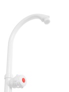 Кран на одну воду ZEIN Z2019, круглая ручка, пластик, высокий R-образный излив, белый - фото 67924678