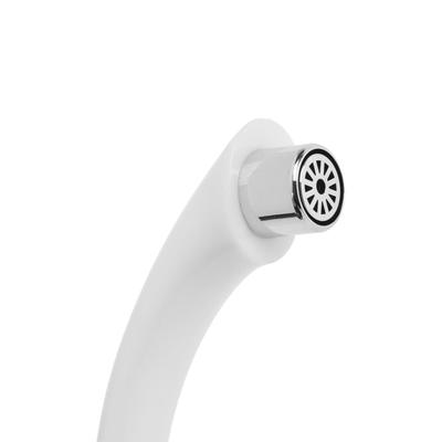 Кран на одну воду ZEIN Z2021, пластик, хромированный аэратор, высокий R-образный излив, белый