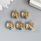 Декор для творчества стекло "Куб-кристалл" прозрачный голография набор 5 шт 0,8х0,8 см - фото 21182892