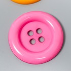 Пуговица декоративная для творчества пластик "Цветная" МИКС 5,4х5,4 см (комплект 5 шт) - фото 27131339