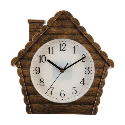 Часы настенные интерьерные «Домик», плавный ход, d=18.5 см, 30×30 см, от батареек АА