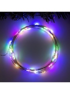 Гирлянда «Нить» 5 м роса, IP20, серебристая нить, 50 LED, 2 режима, батарейки AAх3 (нет в комплекте), свечение мульти - Фото 4