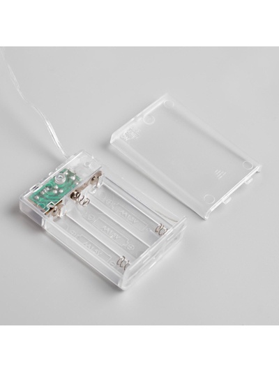 Гирлянда «Нить» 5 м, роса, IP20, зелёная нить, 50 LED, 2 режима, от батареек АА×3, свечение мульти
