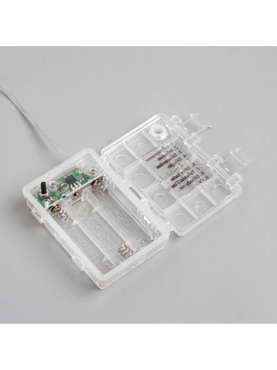 Гирлянда «Нить» 5 м роса, IP65, серебристая нить, 50 LED, 8 режимов, батарейки AAх3 (нет в комплекте), свечение белое