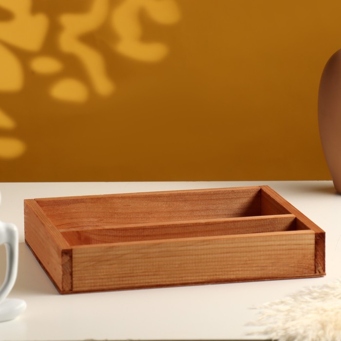 Кашпо деревянное 25.5×20×4.5 см "Макарунас", мокко Дарим Красиво - Фото 1