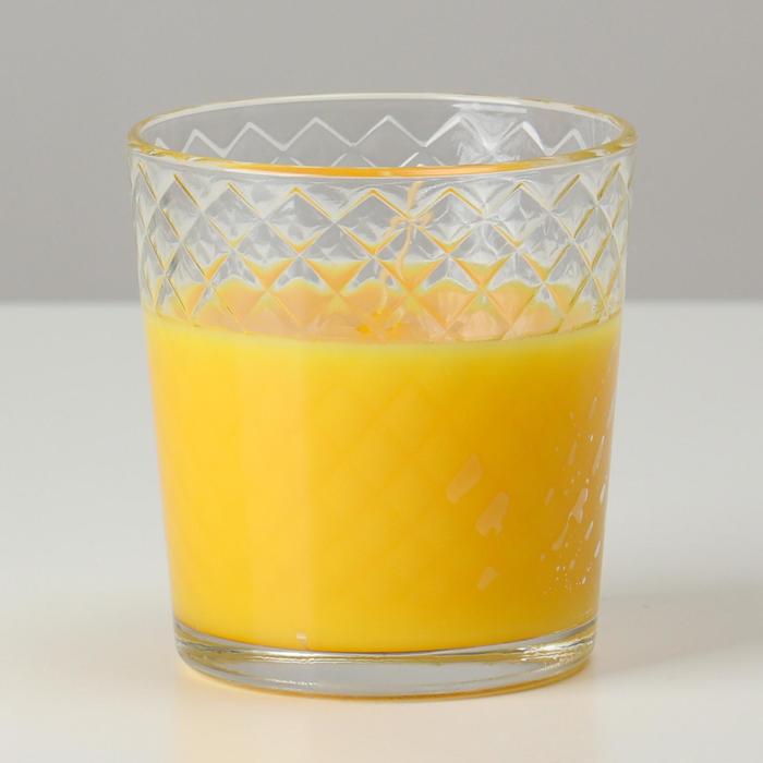 Свеча ароматическая в стакане "Сочный манго", подарочная упаковка, 8х8,5 см, 30 ч - фото 1907177976