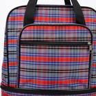 Сумка хозяйственная на молнии, с увеличением, наружный карман, цвет синий/красный - фото 22562887