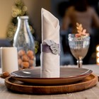 Кольцо для салфетки «Доляна» Silver feather, 4.8×6.5 см, фетр - Фото 2