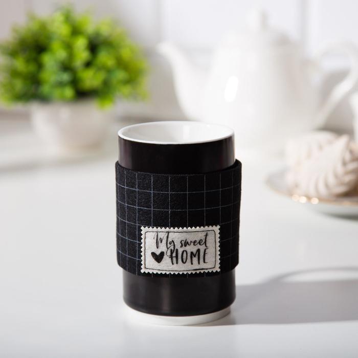 Декоративная лента на кружку "Sweet home" 22 х 7 см, 100% п/э, фетр - Фото 1