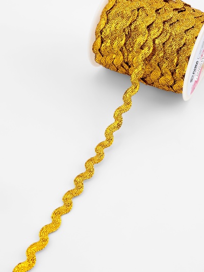 Тесьма отделочная «Вьюнчик», 5 мм, 27 ± 1 м, цвет золотой