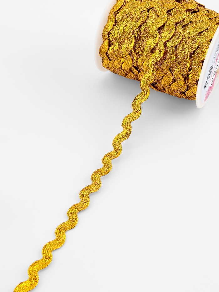 Тесьма отделочная «Вьюнчик», 5 мм, 27 ± 1 м, цвет золотой - Фото 1