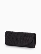 Сумка-клатч вечерняя на магните, на серебристой цепочке, блестящая, чёрная - Фото 4