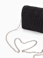 Сумка-клатч вечерняя на магните, на серебристой цепочке, блестящая, чёрная 5131700