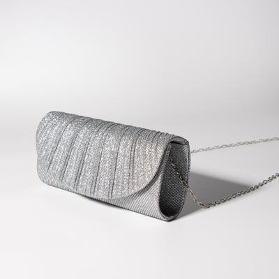 Сумка женская на магните, серебристая