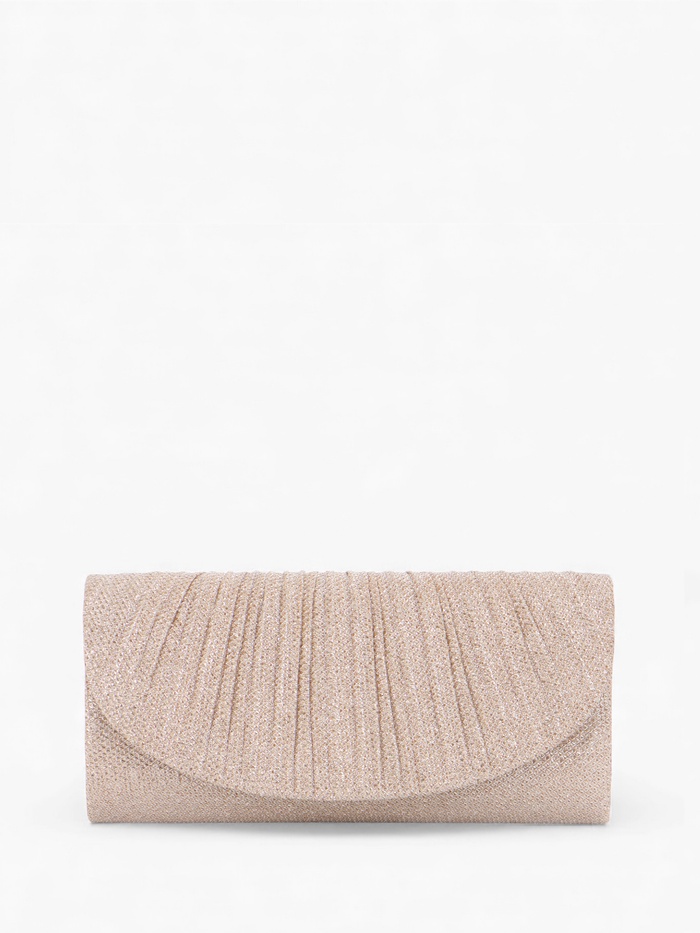 Клатч женский, на магните, с длинной цепочкой, блестящий, цвет золотой - Фото 1