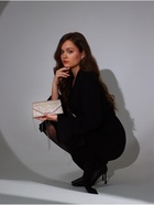 Сумка-клатч женская вечерняя на магните, на длинной цепочке, мерцающая, золотистая 5131723