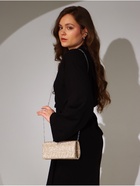 Сумка-клатч женская вечерняя на магните, на длинной цепочке, блестящая, золотистая 5131731