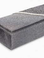 Сумка-клатч женская вечерняя на магните, на длинной цепочке, со стразами, серебристая - фото 61533312