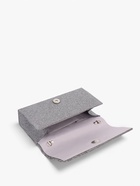 Сумка-клатч женская вечерняя на магните, на длинной цепочке, со стразами, серебристая - фото 61533313