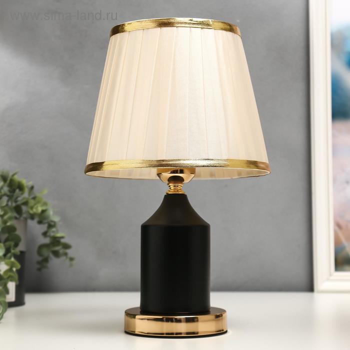 Лампа настольная 16136/1BK E27 40 Вт черно-золотой 21×21×34 см RISALUX - Фото 1