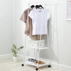 Стойка - вешалка для одежды, 2 полочки, 55×42×160 см, белая - Фото 1