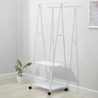 Стойка - вешалка для одежды, 2 полочки, 55×42×160 см, белая - Фото 2