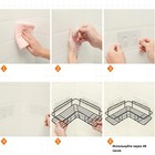 Полка для ванной Доляна, угловая, 2 крючка, 26×26×10 см, чёрная - Фото 3