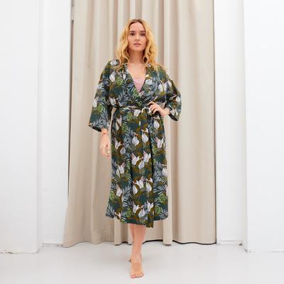Комплект (халат и комбинация) KAFTAN, 48-50, зелен/роз