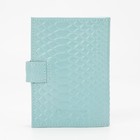 Обложка 2 в 1 для автодокументов и паспорта на кнопке TEXTURA, цвет голубой - Фото 2