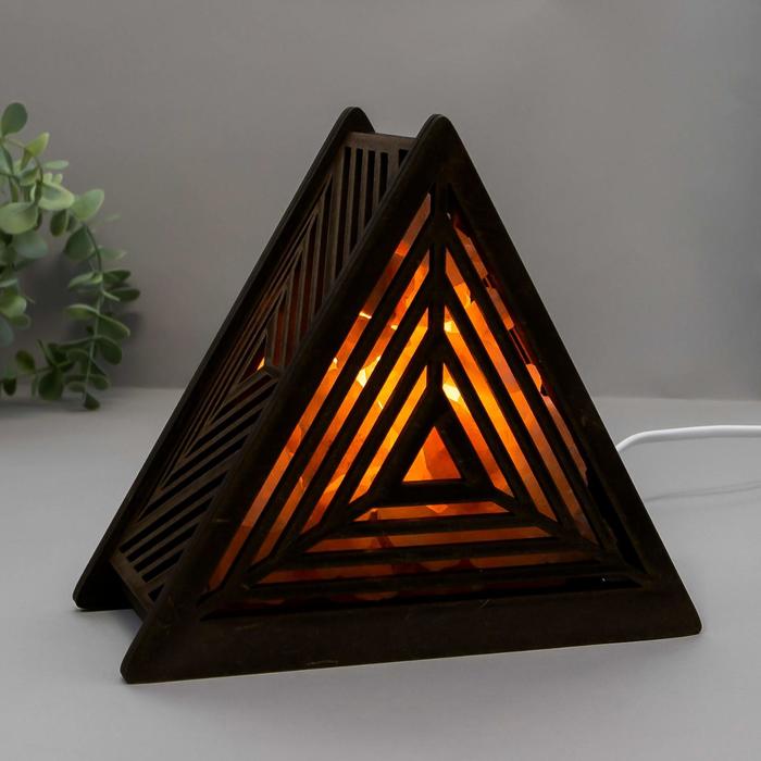 Соляной светильник с диммером "Пирамида" Е14  15Вт  1кг белая соль 17х19х7см - фото 1891009942