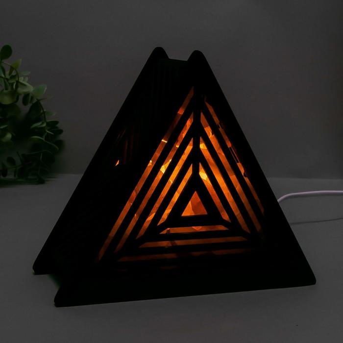 Соляной светильник с диммером "Пирамида" Е14  15Вт  1кг белая соль 17х19х7см - фото 1891009943