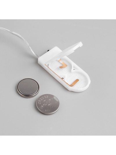 Гирлянда «Нить» 1 м роса, IP20, серебристая нить, 10 LED, батарейки CR2032×2 (в комплекте), свечение мульти