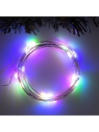 Гирлянда «Нить» 2 м роса, IP20, серебристая нить, 20 LED, свечение мульти, USB 5198335 - фото 319929736