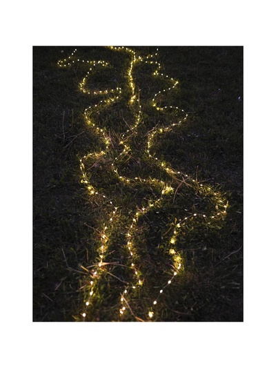 Гирлянда «Нить» 20 м, роса, IP20, серебристая нить, 200 LED, свечение тёплое белое, 12 В