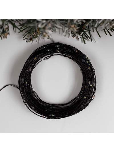 Гирлянда «Нить» 20 м, роса, IP20, чёрная нить, 200 LED, свечение мульти, 12 В