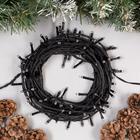 Гирлянда «Нить» 10 м, IP44, УМС, тёмная нить, 100 LED, свечение белое, 8 режимов, 24 В - фото 68890829