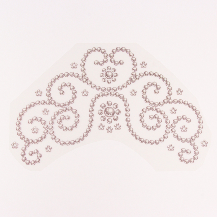 Термонаклейка на кокошник, бусины жемчуг, 31×22.5 см, набор 5 шт. - Фото 1