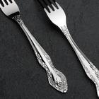 Вилка десертная «Тройка», h=18 см, толщина 2 мм, цвет серебряный - Фото 2