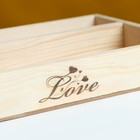 Кашпо деревянное, 27.5×20×4.5 см "Love", 2 отдела, гравировка - фото 6369664