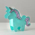 Подарочный ящик «Единорог», 21.5×7×21 см, деревянный, бирюзовый - Фото 2