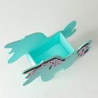 Подарочный ящик «Единорог», 21.5×7×21 см, деревянный, бирюзовый - Фото 3