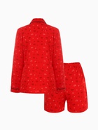 Пижама женская (рубашка, шорты) MINAKU: Light touch, красная, размер 46 - Фото 15