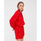 Пижама женская (рубашка, шорты) MINAKU: Light touch цвет красный, р-р 50 - Фото 3