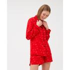 Пижама женская (рубашка, шорты) MINAKU: Light touch цвет красный, р-р 50 - Фото 5