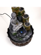 Фонтан настольный «Серый будда и фонтан из бамбука», от сети, 28×20.5×20.5 см 5134870