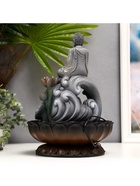 Фонтан настольный с подсветкой «Серый будда на волне», от сети, 34×23×23 см 5134871